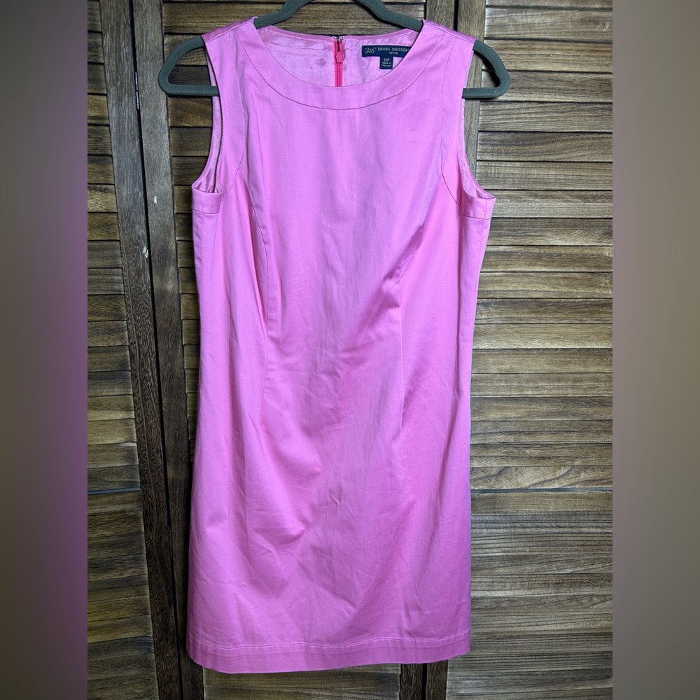 Brooks Brothers Brooks Brothers 346 Pink Sleeveless Sheath Dress Size 10P - Picture 1 of 4